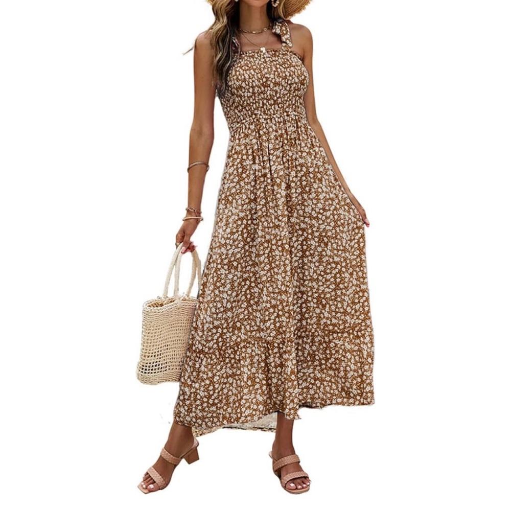 Tie Strap Floral Maxi Dress